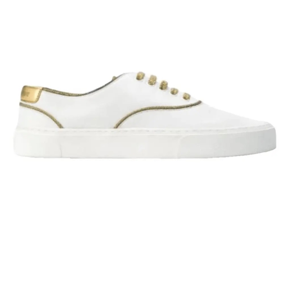 Saint Laurent White and Gold Sneakers - Picture 6 of 10